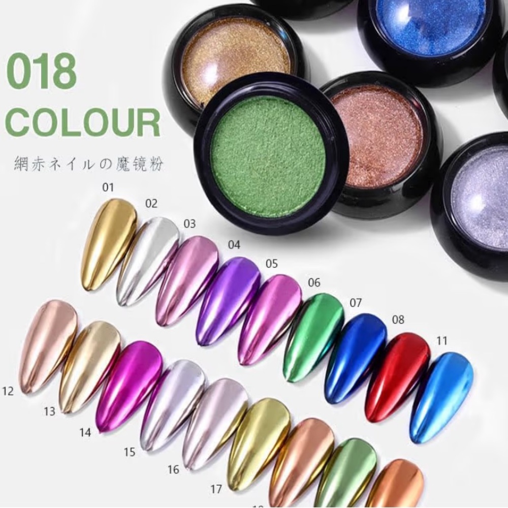4 Chrome Nail Powder Set, Nails for Women, Glitters for Acrylic Nails